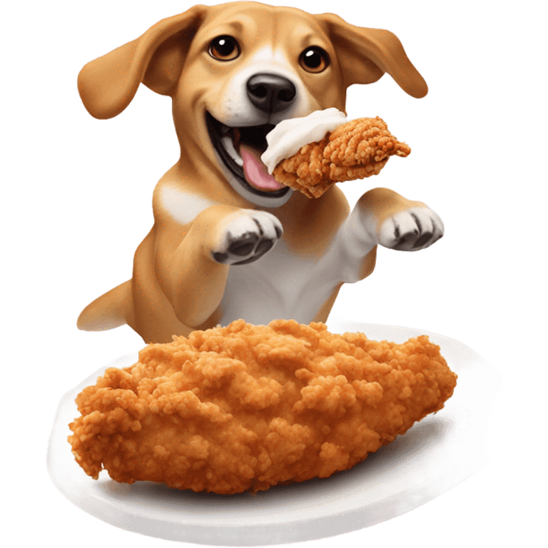 flying dog eating KFC emoji