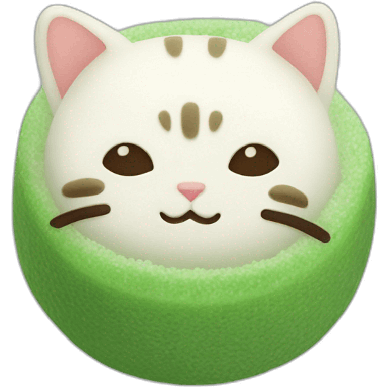 green rice cake mochi cat emoji