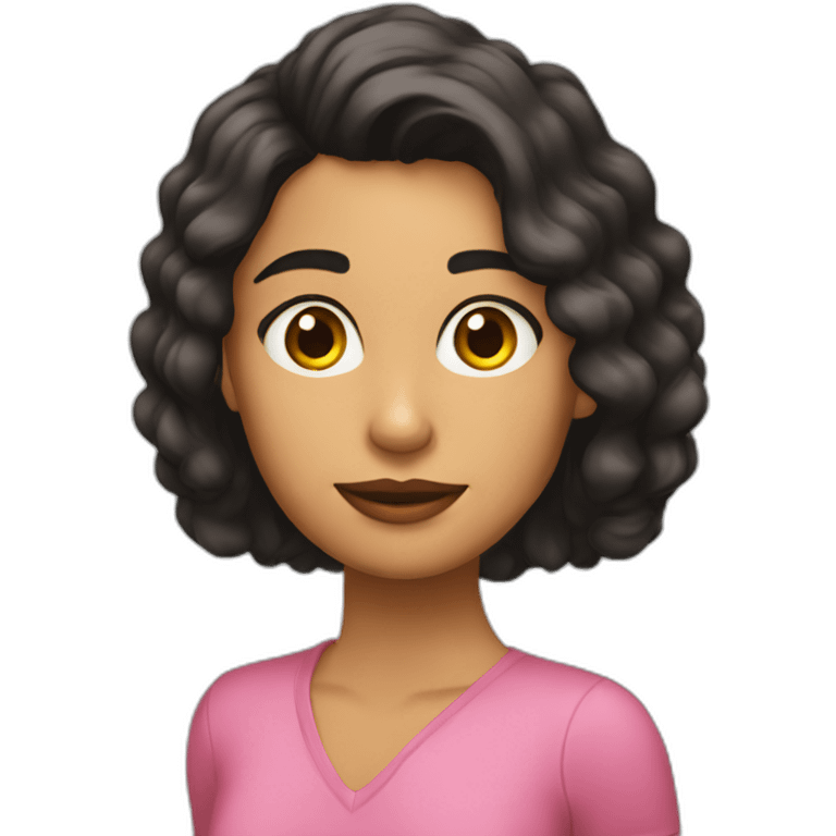 Chica morena pelo largo emoji