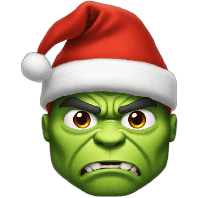 hulk wears red christmas hat emoji