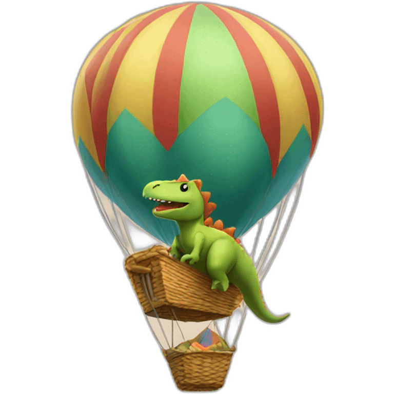 dinosaur in a hot air balloon emoji