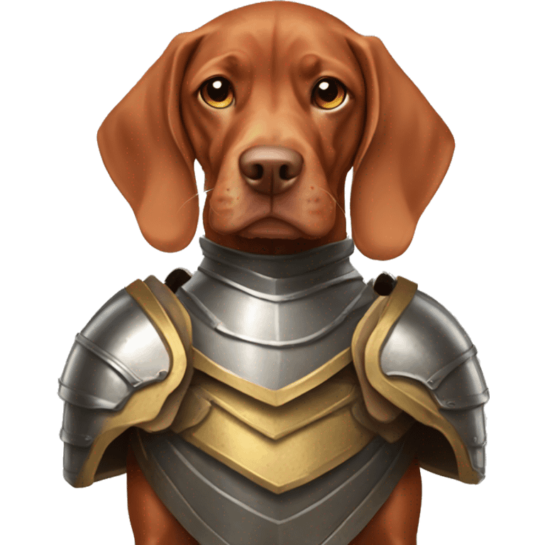 Vizsla wearing armor  emoji