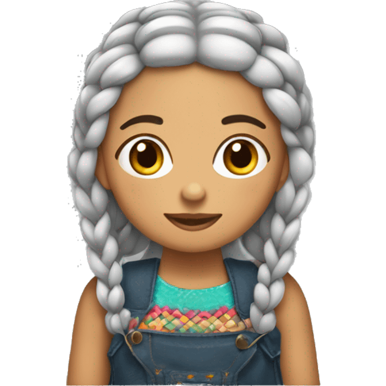 Niña gordita con trenzas  emoji