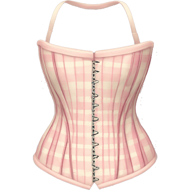 Cream pink plaid corset emoji