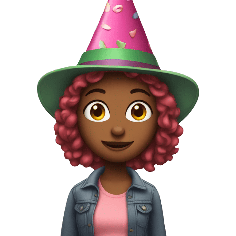 birthday girl with dinosaur hat emoji