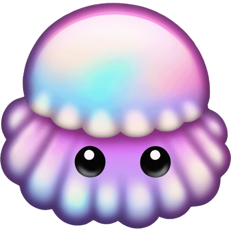 Kawaii neon glitter clam pearl emoji    emoji