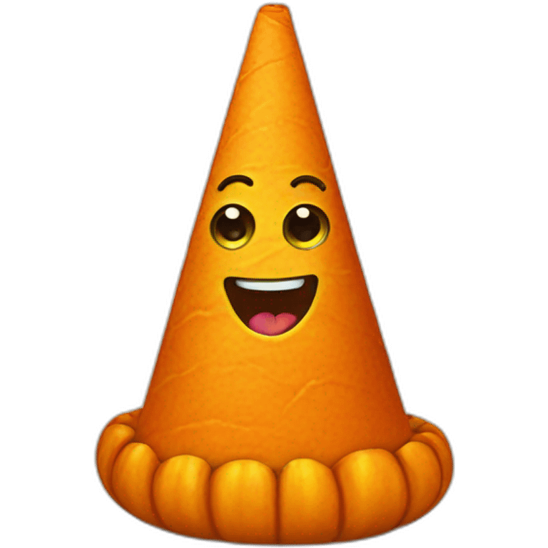 Cone on pumpkin emoji