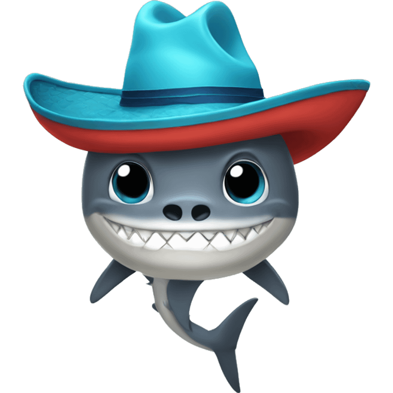 Tiburón con sombrero de copa emoji