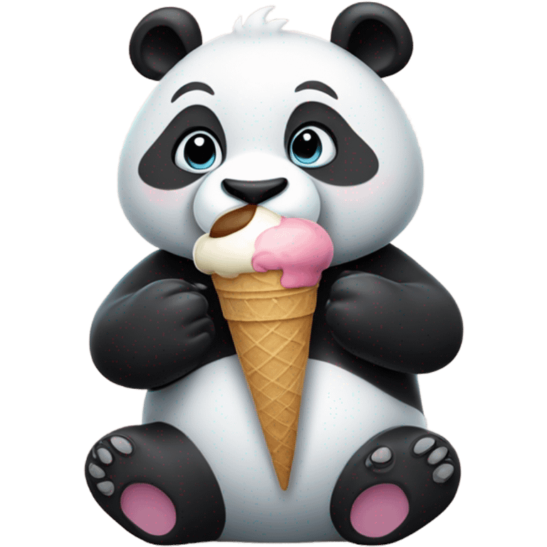 Panda eating ice cream emoji