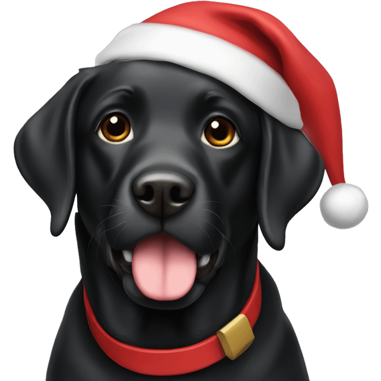 Black Labrador with a Santa hat emoji