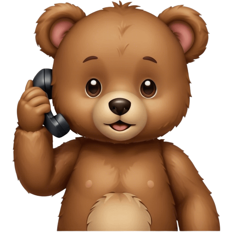 cute Teddy talking on phone  emoji