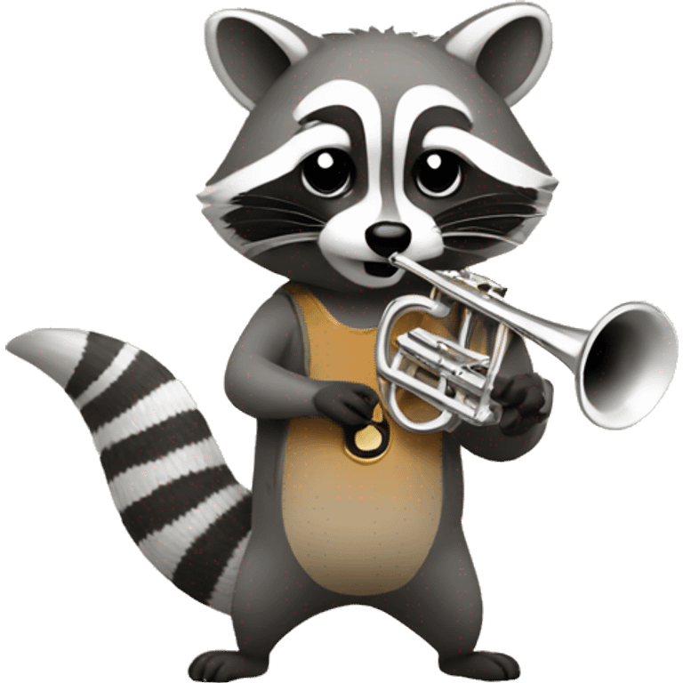 raccoon playing trumpet emoji