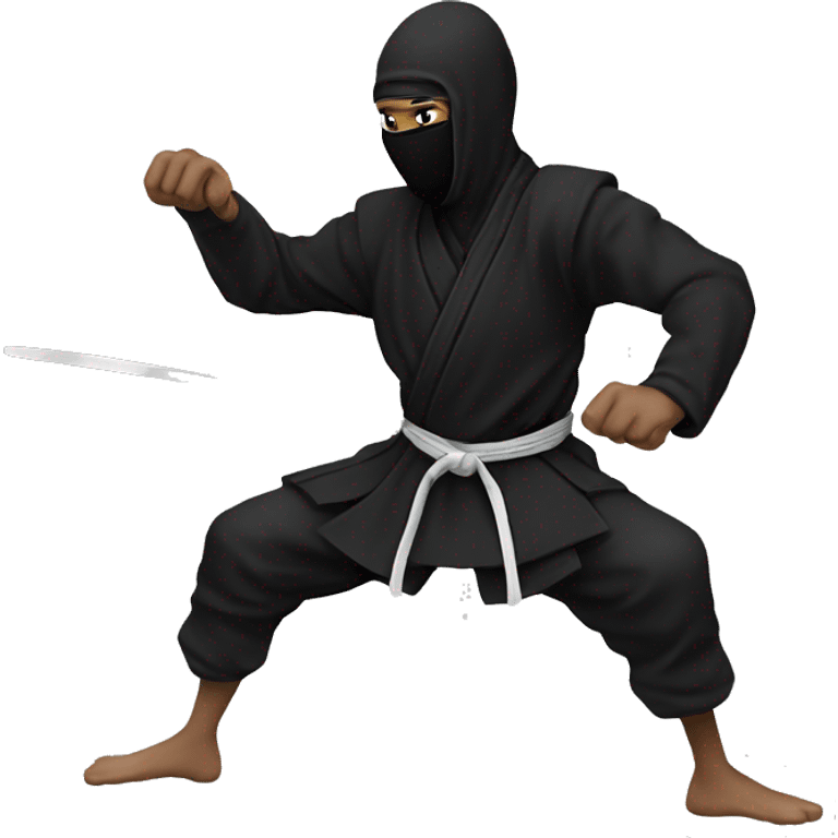 Black ninja kicking ￼ emoji