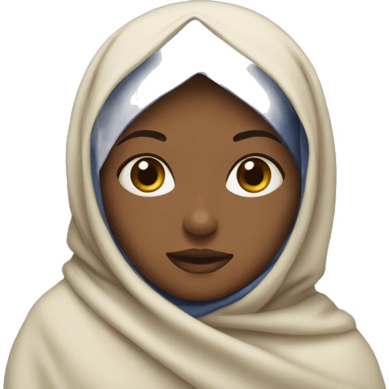 Girl with hijab in a blanket  emoji