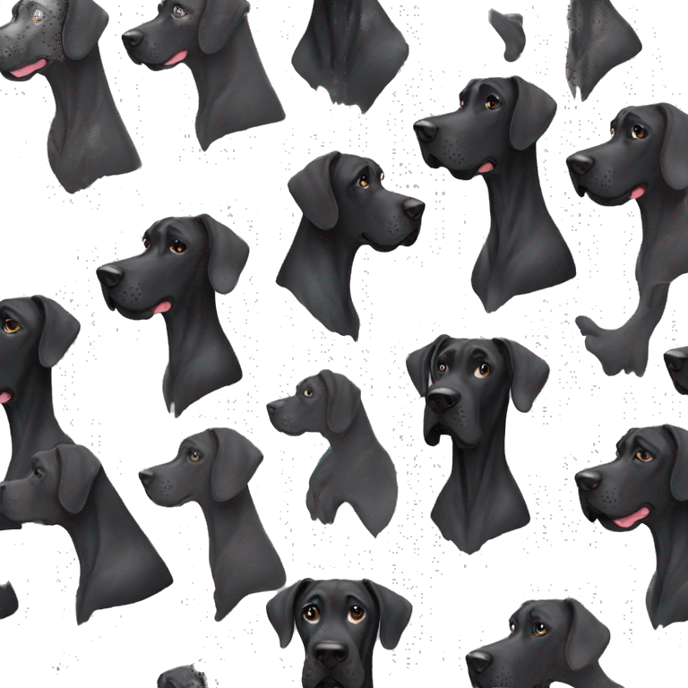 Black Great Dane  emoji