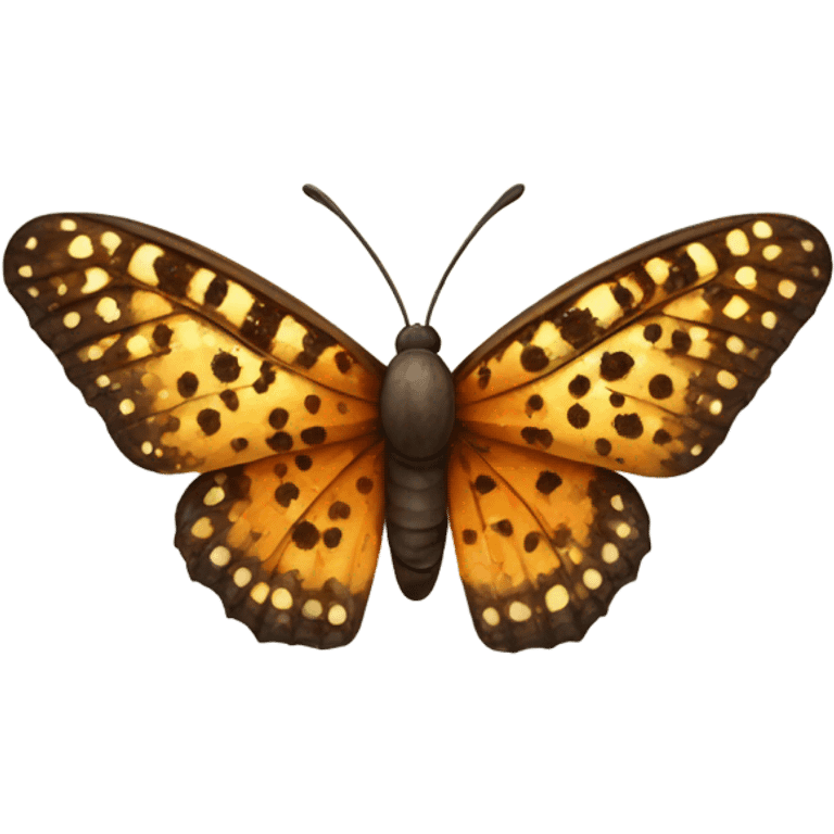 beautiful speckled amber butterfly emoji