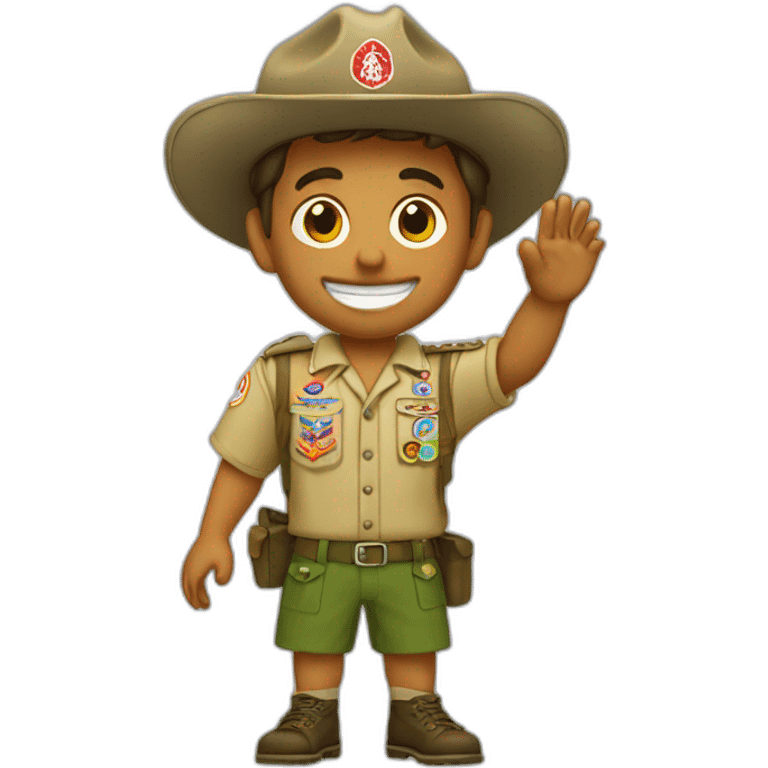 Scouts haciendo el saludo scouts emoji