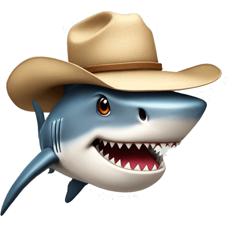 shark with a cowboy hat emoji