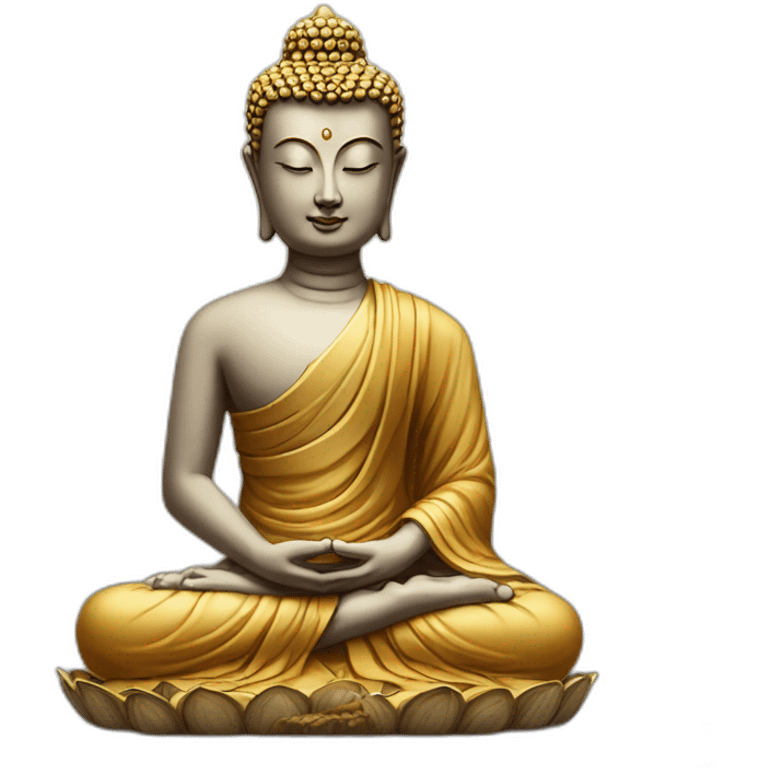 Lord Buddha stand with boy emoji