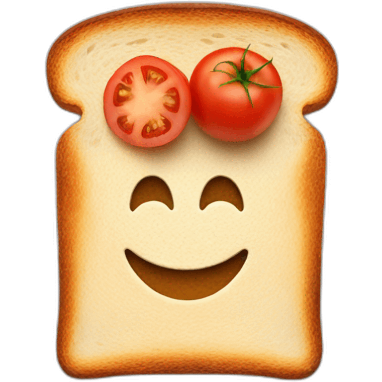 Toast spread with tomato emoji