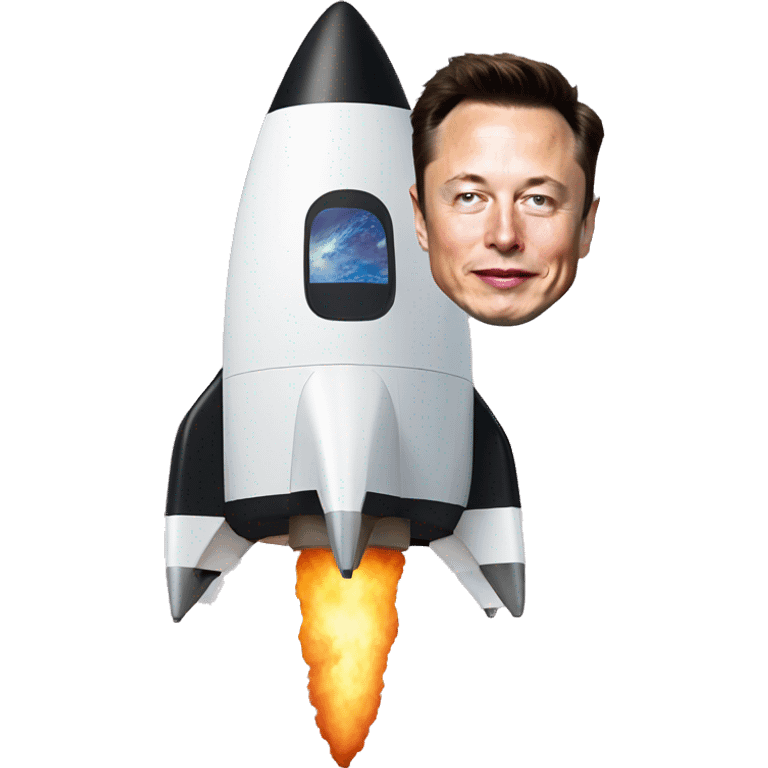 Elon Musk on a rocket emoji