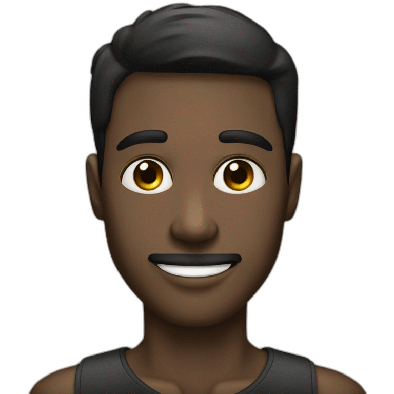 Joven con babello negro sin barba, con anteojos negros callcenter emoji