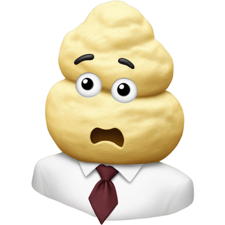 Mashed potatoes wearing a tie emoji