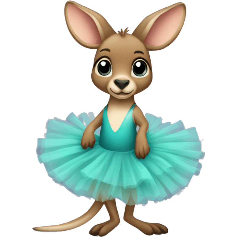 kangaroo with aqua tutu emoji