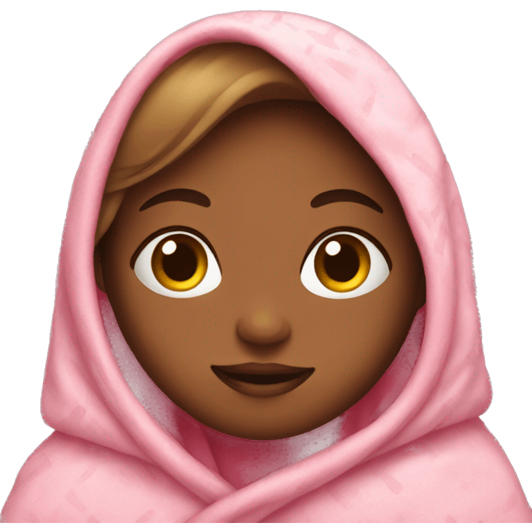 Girl in a pink blanket  emoji