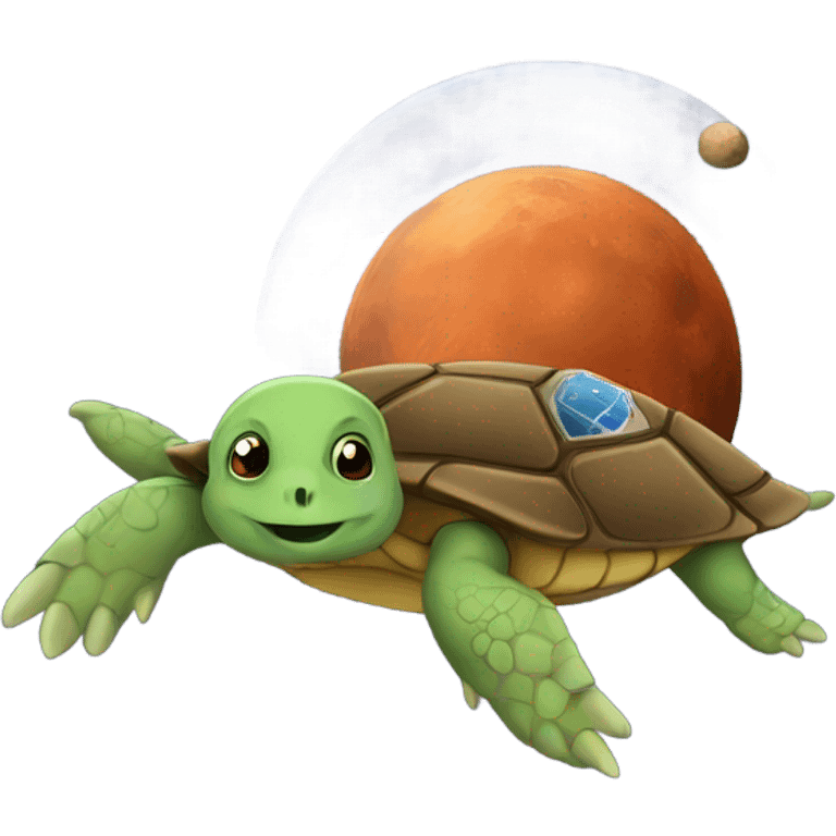 turtle flying to mars emoji