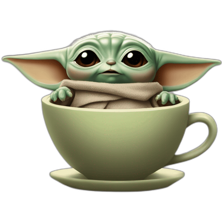 Baby yoda with thé mandalorian emoji