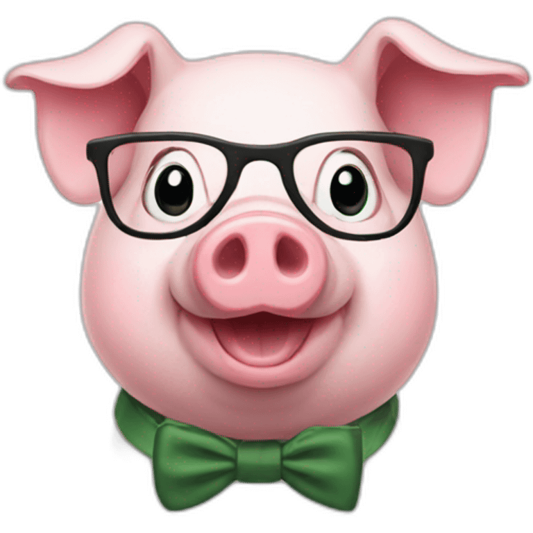 Nerd pig emoji