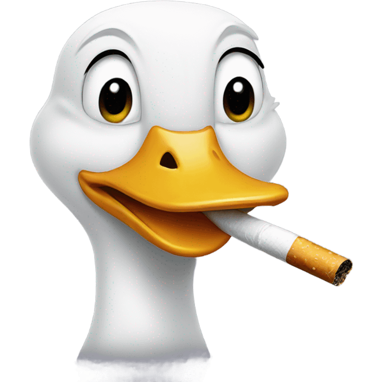 Duck with a cigarette  emoji