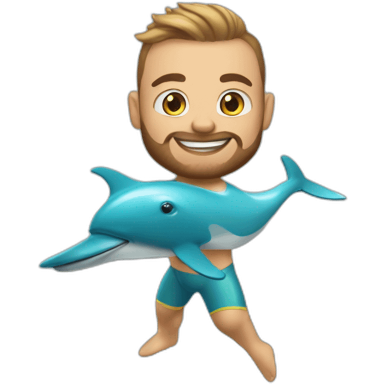 Chris bumstead as a dolphin emoji