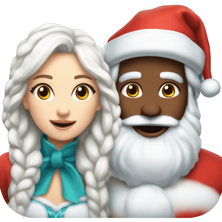 The Snow Maiden and Santa Claus emoji