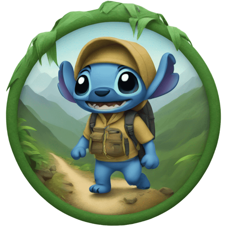 Stitch on a hike emoji