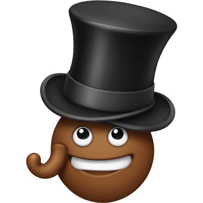 Poop wearing top hat  emoji