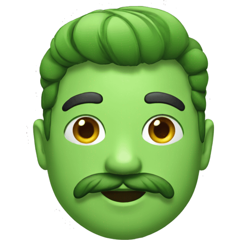 green skin and moustache emoji