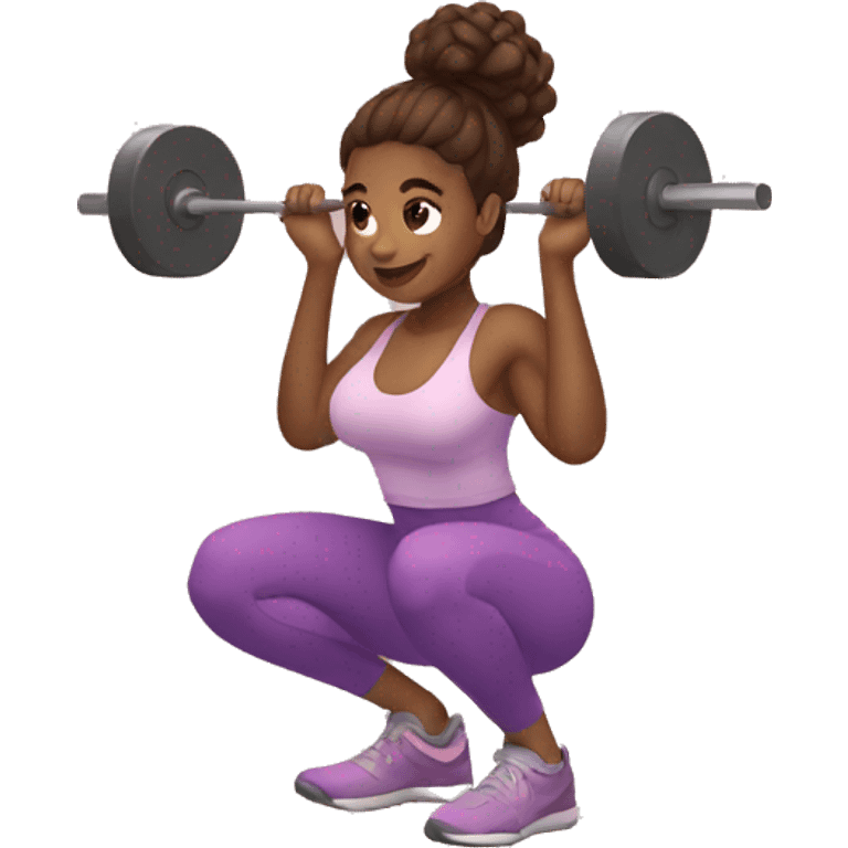 Girls doing squat at gym emoji