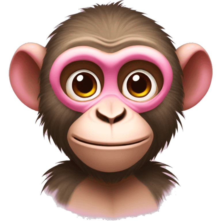 macaco com laço rosa  emoji