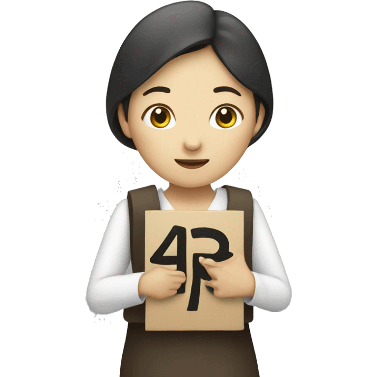 Korean woman holding 4B movement sign emoji