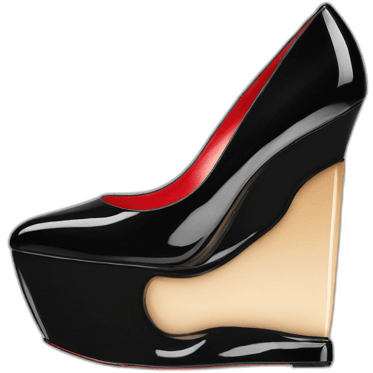 WEDGE heel LOUBOUTIN black PATENT emoji