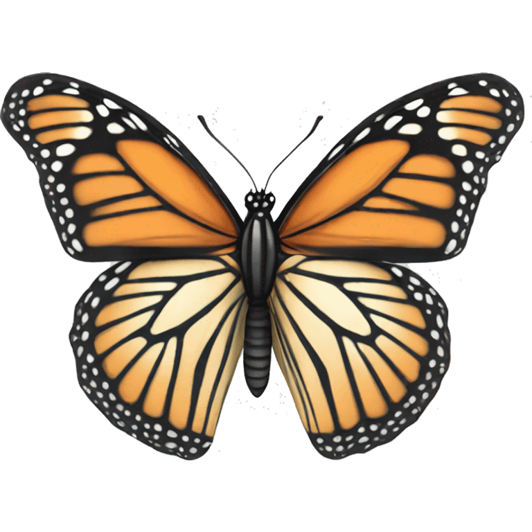 Monarch butterfly black and white emoji