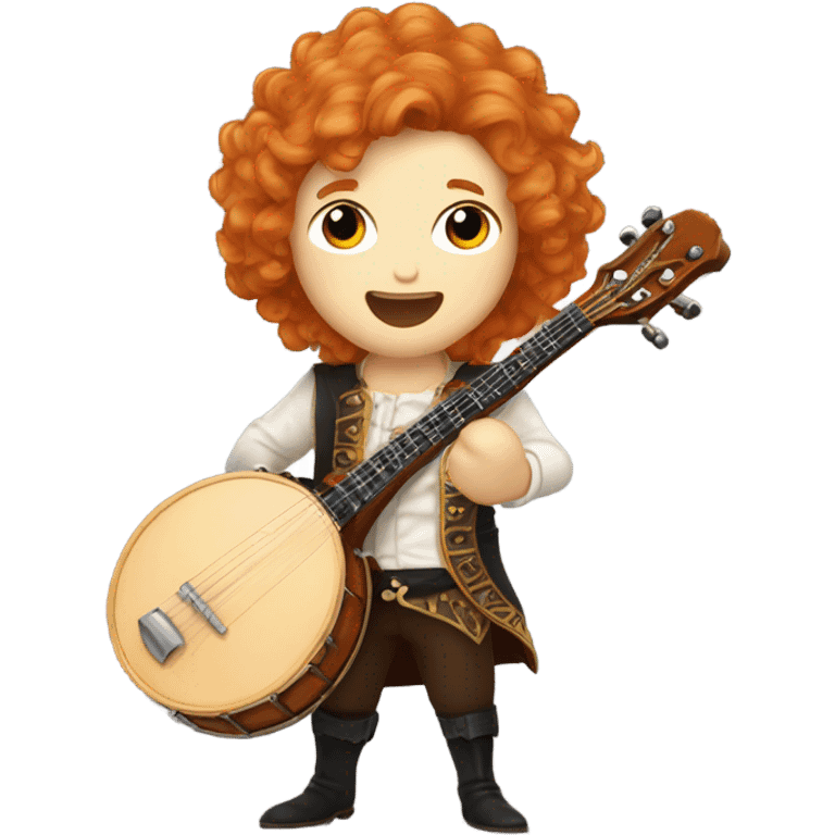 Vivaldi ginger wig chibi standing banjo  emoji