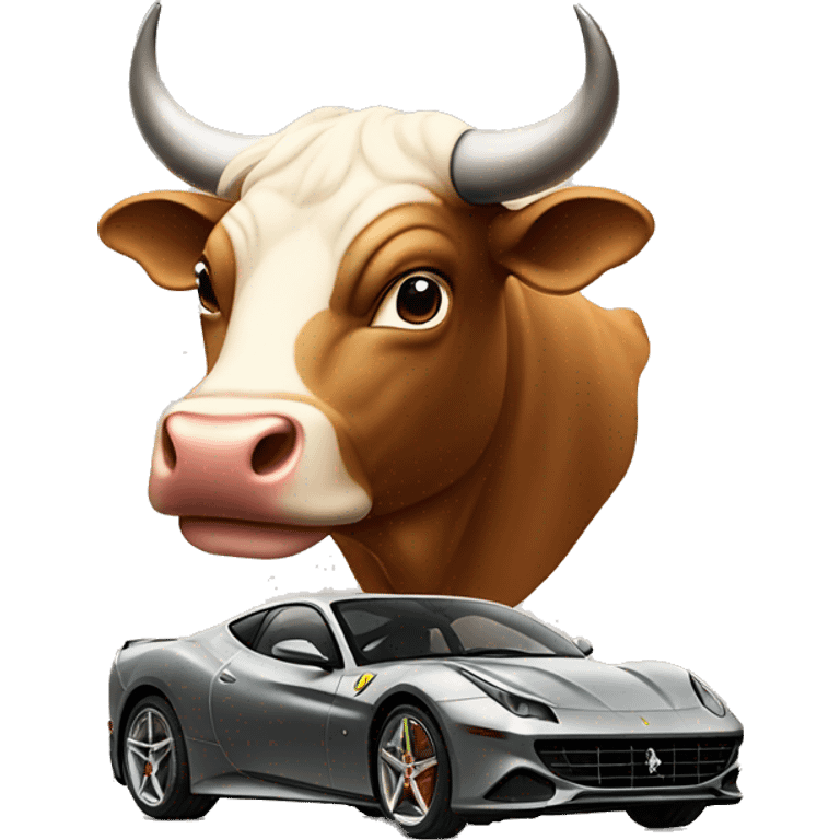 Bull with a ferrari emoji