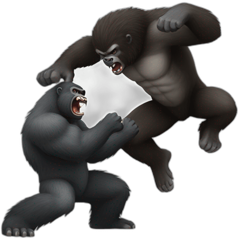 Werewolf fighting a Gorilla emoji