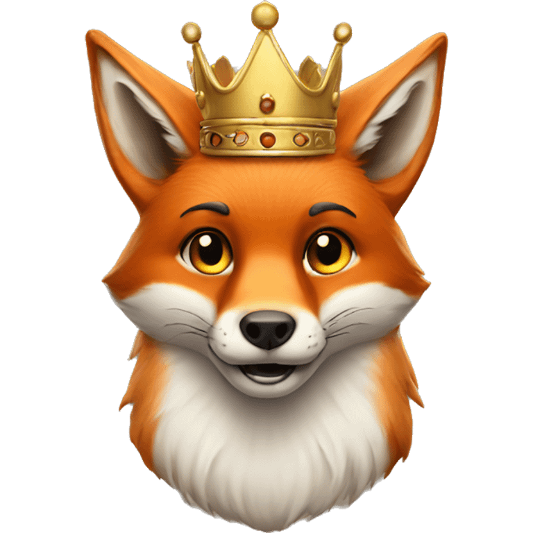 a fox with a crown on his head emoji