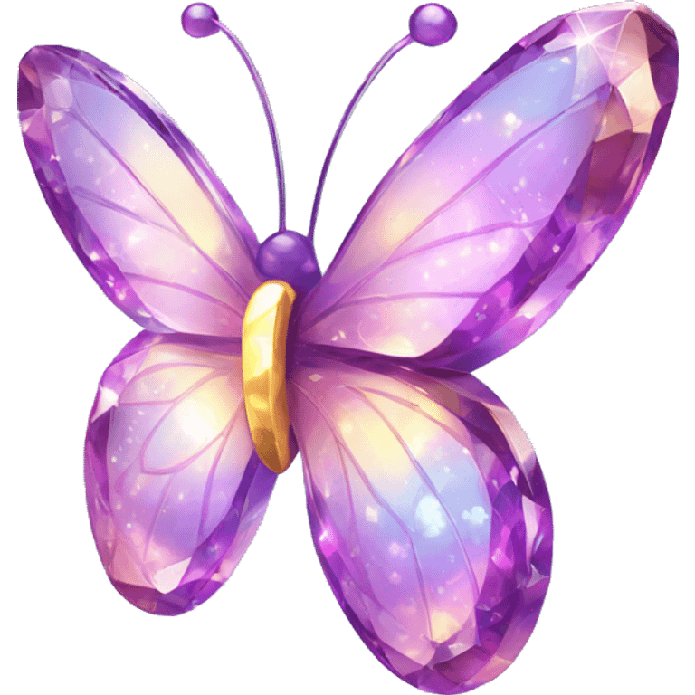 Shiny sparkly glass crystal butterfly emoji