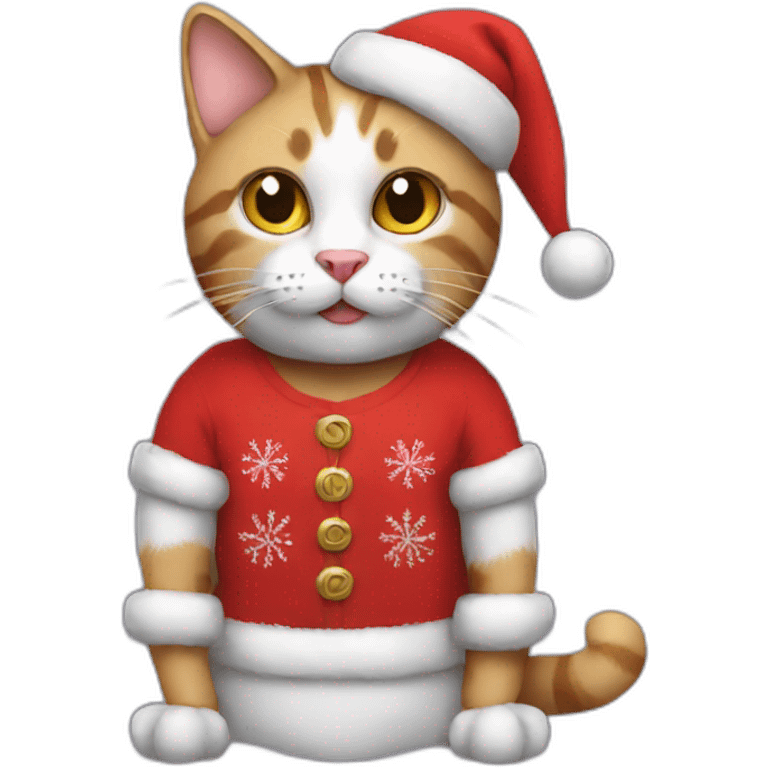 Cat wearing a Santa shirt  emoji