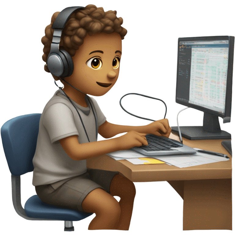 A young child mining data  emoji